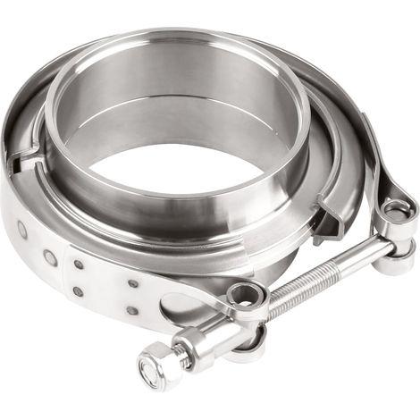 2.0 pouce 50.8mm Kit de Bride de Serrage en V-bande, Bande Bride d'Echappement V-Clamp Tuyau d'Echappement Pince en Acier Inoxydable pour Turbos, universel colliers d'échappement tuyau (1/5)