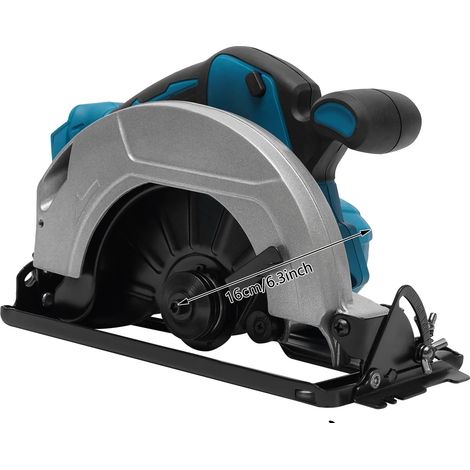 Scie circulaire, angle de coupe réglable, performance efficace, Bleu (1/2)