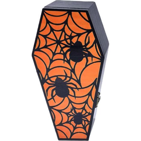 Boîte Cercueil Halloween Conteneur Alimentaire Décoratif Effrayant pour Halloween Bol Bonbons Snack Boîte Cercueil Coffret déco table cheminée bar maison hantée Noël fête (1/5)