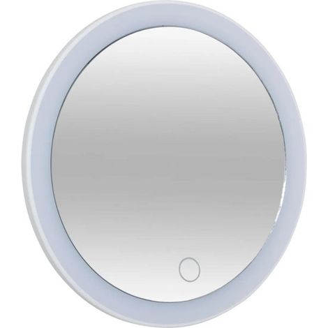 Miroir à Poser Pivotant à LED "Zoom" 18cm Blanc (1/5)