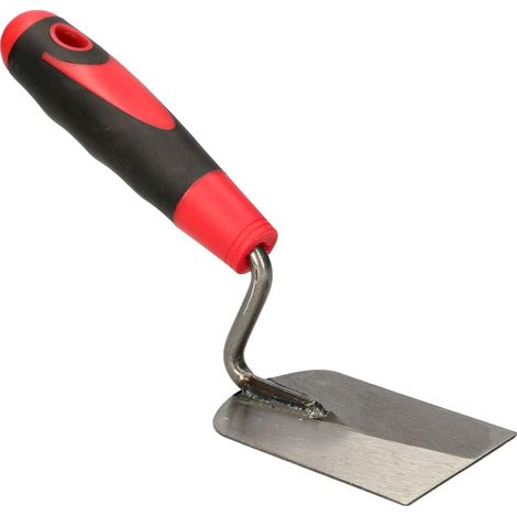 KOTARBAU Truelle en acier inoxydable - Taille : nom avec poignée en caoutchouc - Pour le traitement de la pâte de maçon - 60 mm (1/5)