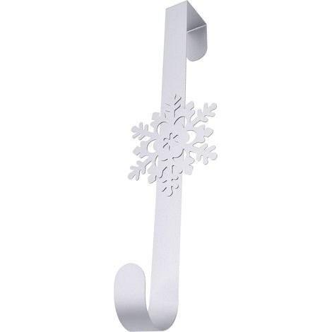 Cintre de guirlande de flocon de neige de No毛l - Crochet de porte d'entr茅e pour No毛l, hiver et d茅coration ext茅rieure de No毛l - Couronne de No毛l pour la maison, le bureau, la f锚te de No毛l