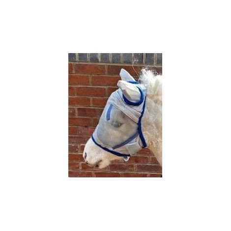 Shetland Masque anti-mouches miniature Section A Protection des yeux pour cheval et poney Mini petite et grande Doublure polaire (Shetland S sans nez) (1/2)