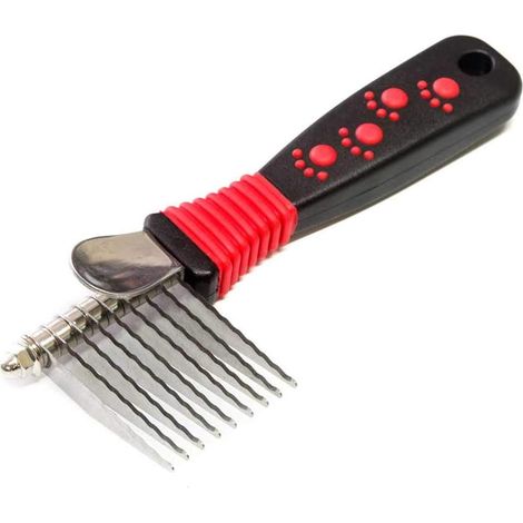 1 Outil démêloir 9 lames,acier inoxydable,poignée ergonomique,droitier gaucher,chien (1/5)