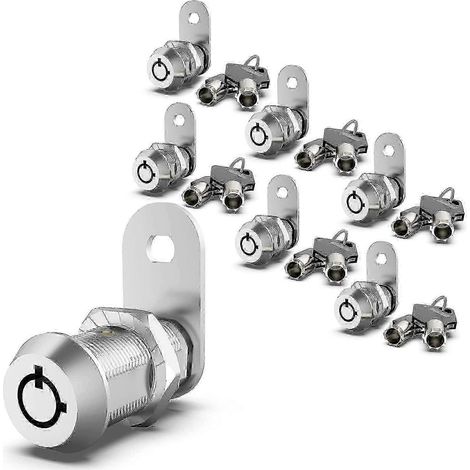 Lot de 6 verrous à came améliorés pour portes de rangement de VR, à clé identique, 5/8 pouce (1/5)