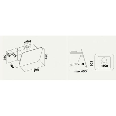 Falmec Tab. Potenza massima di estrazione: 800 m³/h, Tipo di estrazione: Aspirante, Classe di efficienza dinamica del fluido: A. Tipo: Cappa aspirante a parete, C... - TABNERO80 - CTCN80.E0P2ZZZN491F (1/5)
