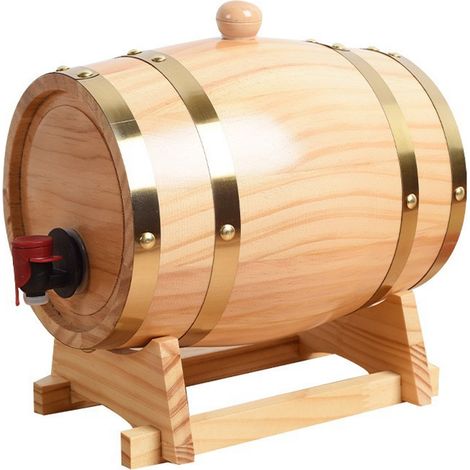 Tonneau à vin vintage en bois de 3 litres, fût de chêne pour vin rouge, tonneau pour restaurant, tonneau à bière en bois, tonneau à vin, décoration pour cave....