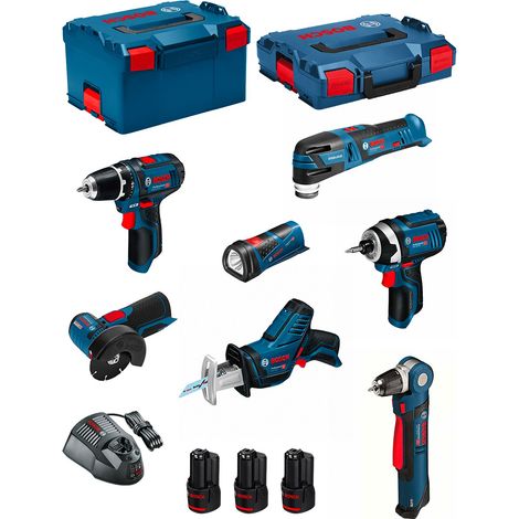 BOSCH Kit 12V BMK7-28CD3 (GSR 12V-15+GDR 12V-105+GWB 12V-10+GWS 12V-76+GOP 12V-28+GSA 12V-14+GLI 12V-80+3 x 3,0 Ah+2xL-Boxx) (1/5)