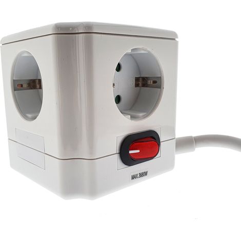 electricidad finstoccubo 4 tomas c-tt 16a+1,5 cable 3g1,5m 77904 (1/4)