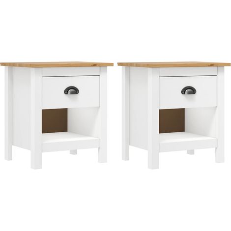 Bedside Cabinets 2 pcs Hill 46x35x49.5 cm Solid Pine Wood vidaXL