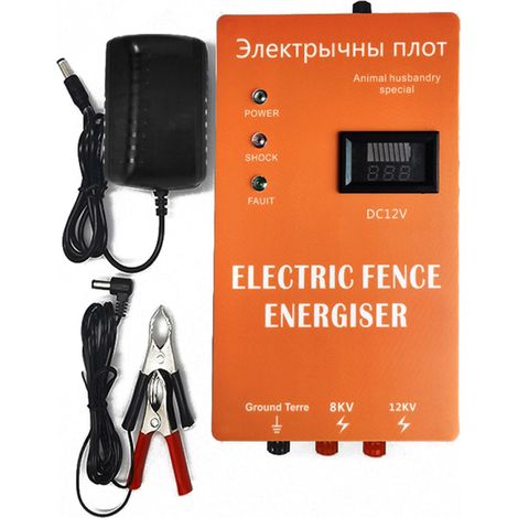 Électrificateur de clôture électrique pour animaux, haute puissance à impulsions réglables, pour élevage de volailles (1/5)