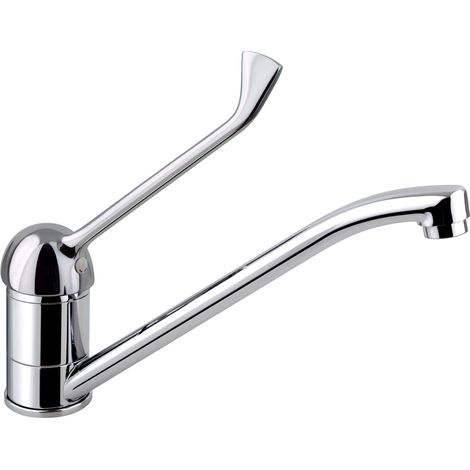 Robinet Mitigeur de cuisine (évier) chromé, levier long, Hygiène (1/2)