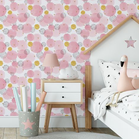 Papier peint Enfants - Ronds Design - 1 LÉ = 50 cm x 260 cm (1/5)