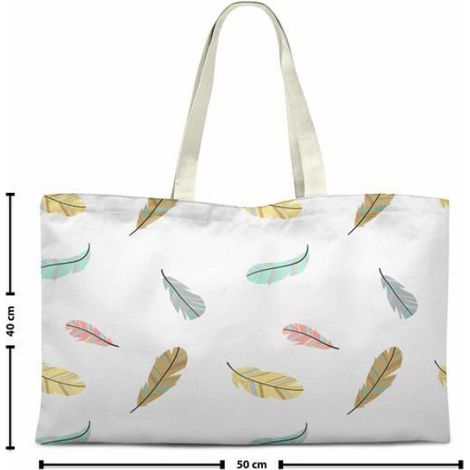 Sac Tote - Coton - 70x50 cm - Anses Longues 30 cm - Pour Courses - Réutilisable - 1 Pièce (1/2)