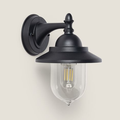 Lampada da Parete per Esterni Metallo Klasik Nero