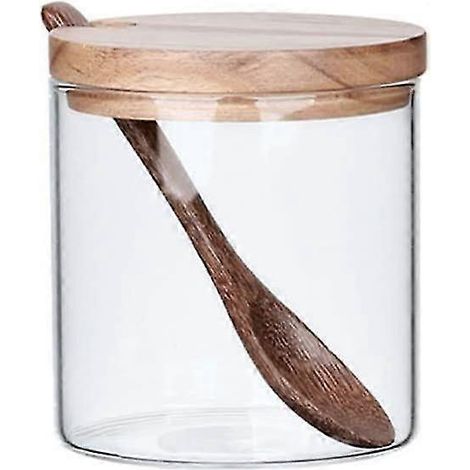 Gewürzglas aus Glas mit Löffel und Deckel, Gewürzglas, Gewürzglas, Gewürzglas-Vorratsdose, Küchen-Zuckergeschenk (1/5)