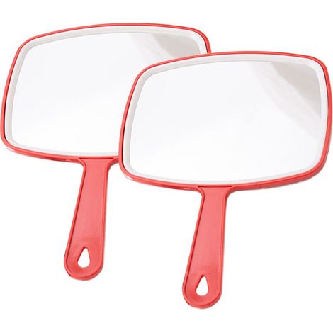 Tragbarer Spiegel mit Griff – für Friseursalon, Barbier, Rasierer, Make-up – 2-teilig (1/5)