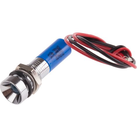 Voyant LED lumineux Bleu RS PRO, dia. 8mm, 24V c.c., IP67 ( Prix pour 1 )