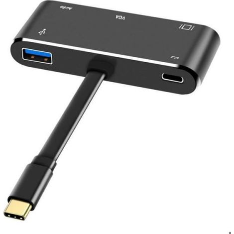 USB C vers HDMI Adaptateur VGA USB C 31 vers HDMI DVI VGA USB 30 Hub adaptateur Multiport pour MacBookMacBook Pro Noir (1/4)