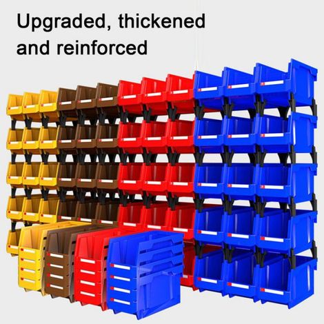 Support de Stockage de Pièces - PP Résistant - Murale et Empilable - Pour Atelier Garage Bureau - 135 x 105 x 76 mm - 1 Pièce (1/5)