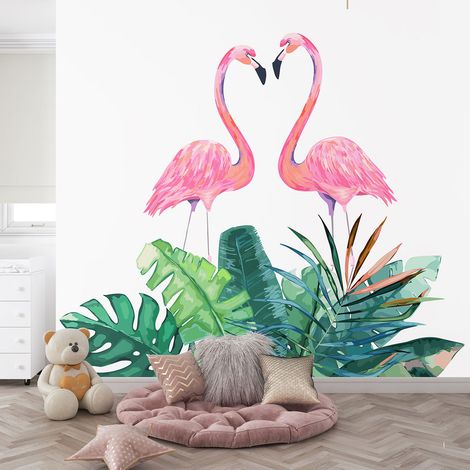 Papier peint panoramique Enfants - Flamants roses - 255 cm x 255 cm (1/4)