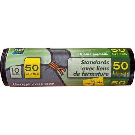 Müllsack 50l x 10 Schwarz 24 Mikron - Werbung Verpackung