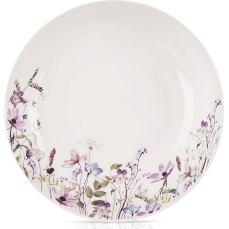Tiefer Porzellan-Speiseteller mit Blumenmuster, Suppenschüssel, 20,5 cm
