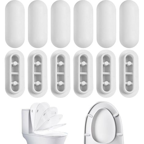 12-teiliges Set universeller WC-Sitzpuffer, WC-Sitzauflagen, WC-Sitzschoner, WC-Sitzpuffer für Zuhause, Hotel und Restaurant (1/5)