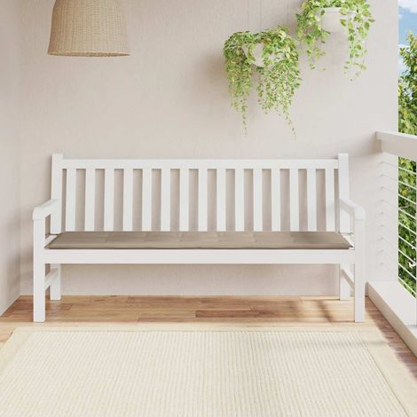 Coussin de banc extérieur taupe en tissu Oxford imperméable 180 x 50 x 3 cm - PANGIVO (1/5)