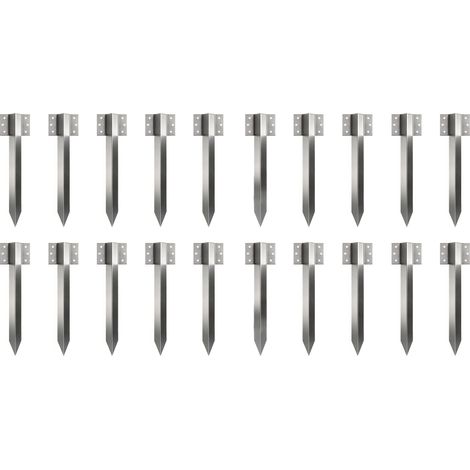 Lot de 20 supports de fixation pour traverses chemin de fer acier galvanisé 41 cm avec vis et gants