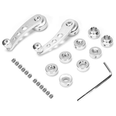 Fenstergriff, 3-Zoll-Fensterkurbel-Set aus silberfarbener CNC-gefräster Aluminiumlegierung, passend für Chevrolet-Fahrzeuge (1/4)