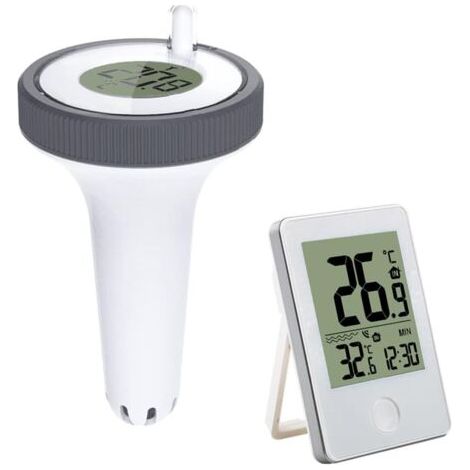 Thermomètre de piscine électronique sans fil – Indice d'étanchéité IPX7 – Plage de -40℃ à +70℃ – Affichage LCD avec enregistrement MAX/MIN (1/5)