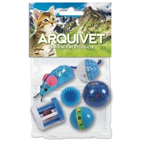 KIT 6 JUGUETES AZULES PARA GATOS