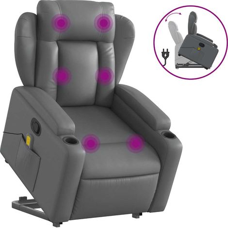 Maison Exclusive - Sillón reclinable de masaje de pie cuero artif