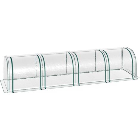 Serra a tunnel con 4 finestre con cerniera in PVC e acciaio 395x100x80 cm (1/5)
