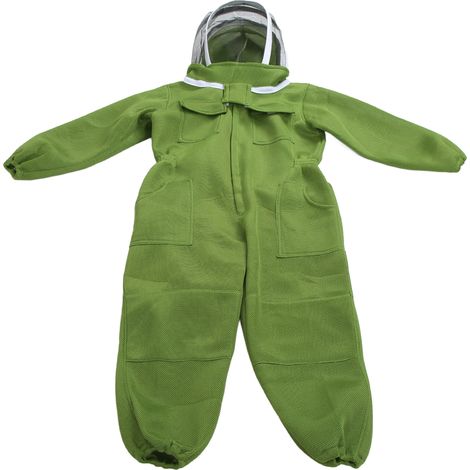 Combinaison d'apiculteur professionnelle respirante intégrale avec chapeau à voilette ronde, taille XL (1/5)