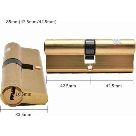 Serrure à double cylindre de 85 mm avec 8 clés, en laiton haute sécurité, résistante au perçage, adaptée aux portes, entrées et balcons en PVC. (1/3)