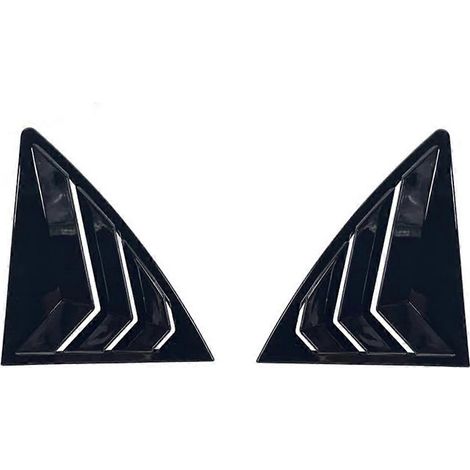 Autocollant de garniture de volet latéral de persienne de vitre arrière de voiture, noir brillant (1/5)