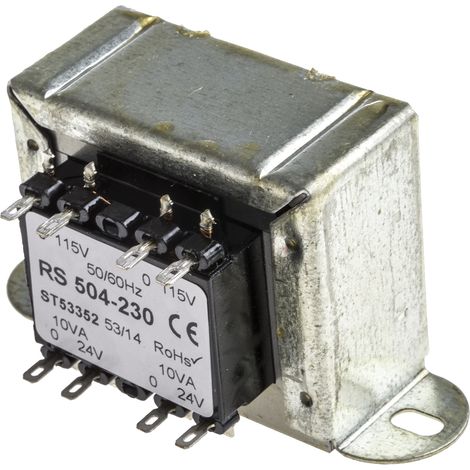 Transformateur à montage sur châssis, Vin 115V ac, 230V ac, Vout 24V c.a., 2 sorties, 20VA ( Prix pour 1 )
