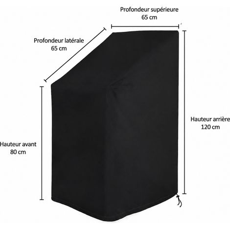 Housse de protection pour chaises empilables de jardin 89 x 89 x 120/89 cm tissu Oxford 210D noir 89 89cm 310 g – Livraison gratuite (1/5)
