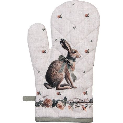Gant de cuisine et de four en coton beige 18 x 30 cm pour la manipulation de plats chauds - PANGIVO (1/5)