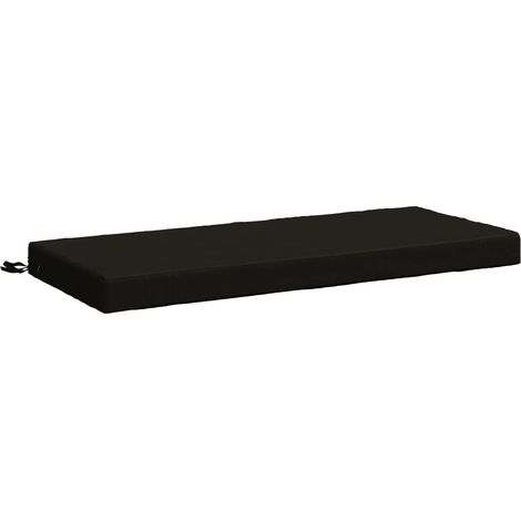 Coussin de banc SOEST 100 % polyester Noir 120 x 50 x 8 cm vidaXL