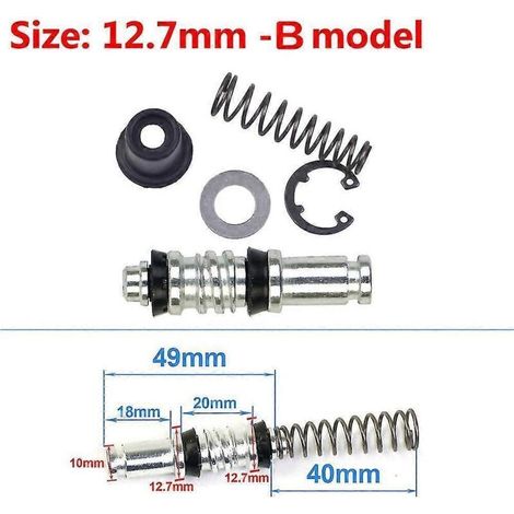Kit de réparation de piston de maître-cylindre et de pompe de frein/embrayage de moto (11 mm, 12,7 mm, 14 mm, 16 mm) - Accessoires de réparation (1 jeu - 12,7 mm - B) (1/5)