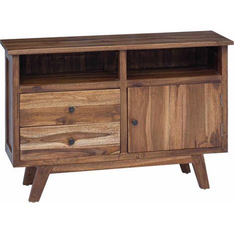 Sideboard mit Schubladen Natur 100 x 30 x 68 cm Massivholz Teak vidaXL