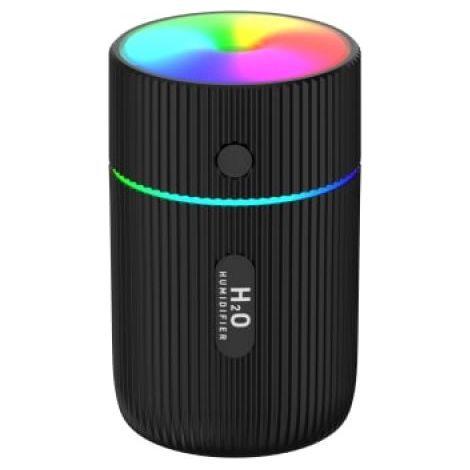 Humidificateur d'air avec lampe LED à couleurs changeantes - Finition noire, pour bureau, chambre ou petit espace (1/5)