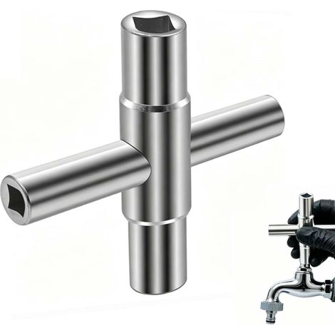 Vierkantschlüssel, Multifunktionsschlüssel, 4-Wege-Multifunktionsschlüssel 6,5 mm/7 mm/8 mm/9 mm, für Elektroverteilerkästen, Gas-, Wasser- und Stromzähler, Schaltschränke (1/5)