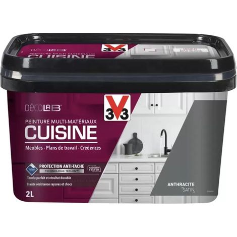 Peinture Multi-Matériaux Cuisine V33 Déco LAB Anthracite Satin 2 L
