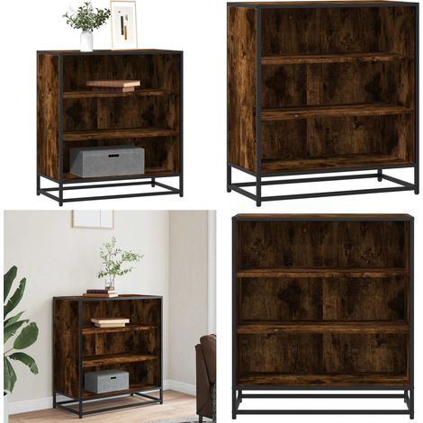 vidaXL Sideboard Räuchereiche 68x35x76 cm Holzwerkstoff und Metall (1/5)