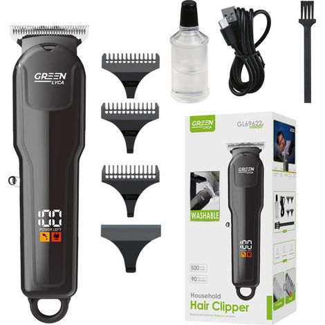 Tondeuse à cheveux GREEN LYCA GL69622 avec batterie de 90 minutes et technologie mixte de 500 mAh pour des coupes précises