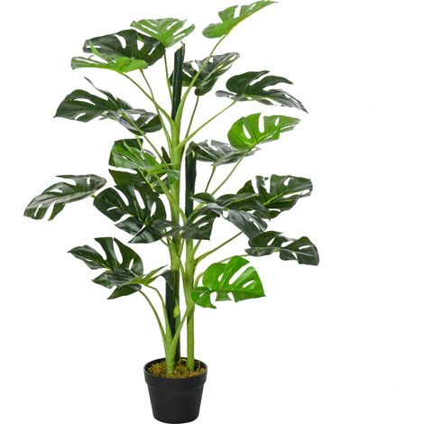 Outsunny 100cm/3.3FT Artificial Monstera Tree Fake Plant in Pot Indoor (1/5)